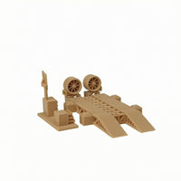 Raised Platform 1/64 Garage Test System Model Sloped Ramps Miniature Garage Test-System Model Molded Lattice Display Scene Prop Ribbed Construction