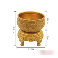 Treasure Basin Brass-Colored Storage Container Embossed Decor for Home Display