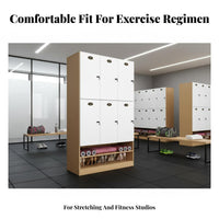 Wooden Storage Locker Multi-tier Multiple-door Locker Large Capacity Particle Board Cabinet with Customizable Lock Options Suitable for Exercise Studio Spa Office Workplace