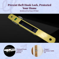 Aluminum Alloy Sliding Door Hook Lock, sturdyDuty Glide Door Lock, Adjustable Security Latch for Patio, Shop, Balcony, Easy Installation