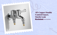 Brass Faucet, Wall Mounted, Extended Spout, Single Cold Water faucet for Mop Sink, Laundry Room, Washing Machine
