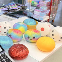 Ghost Bun Shape Squishy Toy - Sensory Stress Relief, Silicone, Youth