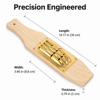 Wooden Grater, Vegetable Shredder & Ginger Grater, 36cm Wood Board with Thickened Copper, Polished Brass Finish