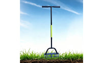 Metal Tines Manual Lawn Aerator T-Shaped Handle Coiled Lawn Aerator