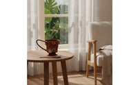 Footed Cup Floral Ceramic Mug Glossy for Breakfast, Tea Lovers