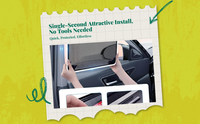 Car window shade blocks sun