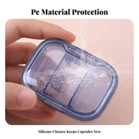 4-Compartment Case Portable 4-Compartment Round Pillbox Food-Grade