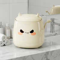 Devil Desk Trash Can Cartoon Small Storage Container Horned