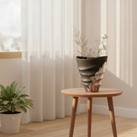 Vase with Spiral Grooves Matte Sculptural Vase Textured Vessel for Entryway