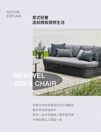 Outdoor PE Rattan Lounge Sofa Set with L-shaped Configuration