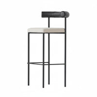 Upholstered High Stool with Supportive Restrest Utilitarian Look Bar Chair Designer-Look Modern Minimalist for Adults