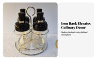 Condiment Bottle Rack Hangable Design condiment Holder Space Saving Metal Seasoning Holder