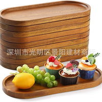 Acacia Wood Oval Serving Tray for Tea, Snacks, and Steak