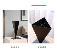 三角形铁艺花器金属花瓶黑色高花容器桌面日式客厅家居装饰摆件