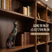 跨境新款轻奢炫彩多款豹子树脂摆件家居客厅装饰礼品酒柜动物雕塑