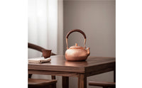 Hammered Teapot Copper-Toned Pot Traditional for Tabletop, Kitchen, Hosts