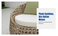 Outdoor Rattan Sofa Set, Metal Frame, Patio Wicker Lounge, Modern Creative Furniture