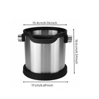 Large Capacity Espresso Knock Box Non-Slip Base Coffee Knock Box Removable Bar Espresso Grounds Container Noise Reducing for Baristas, Cafe