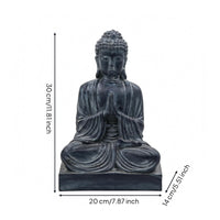 Seated Buddha Statue Dark Finish Spiritual Decor 30 Cm Tall for Garden, Tea Room
