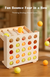Bouncing Ball Battle Tabletop Game for Hand-Eye Coordination Training, Wooden Educational Toy for Kids and Seniors