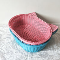 Oval Pet Basket Bed Washable Handwoven Pet Basket Bed Easy to Clean