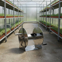 Stainless Metal Hose Reel Hose Reel Cart Freestanding for Watering Plants