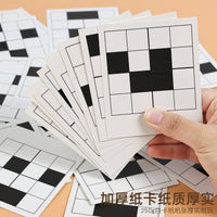 儿童益智思维黑白积木配对拼图桌面亲子互动拼图拼版搭配早教玩具