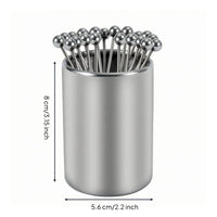 Stainless Steel Pick Holder Set Silver Steel Surface Pick Set Long Slender Tableware for Bar Use
