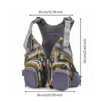 Fishing Backpack Vest Breathable Fly Fishing Vest Backpack D-Attachment Loop