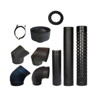 Black Stainless Steel Chimney Tee Elbow and Pipe Fittings for Wood-Burning Fireplace