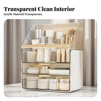 Desktop Makeup organizer with Drawers particle-proofresistant Multi-Compartment cosmetics organizer