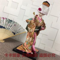 日本艺妓人偶人形摆件餐厅仕女绢人日式工艺和服娃娃30cm手工艺品