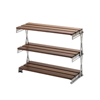 Desktop Storage Rack with Wood Shelf No-Installation Folding Shelf Low-Profile