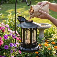 Hanging Bird Feeder for Outdoor Garden Park, Pigeon Sparrow Anti-Scatter Rainproof Bird Cage