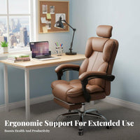 High-Back Reclining Chair with Footrest Ergonomic Design for Executives, Gamers