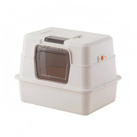 Oversized Litter Box White Hood Animal Toilet Included Scoop