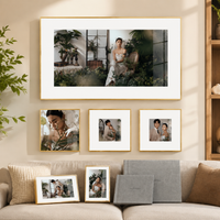 Matte Black Photo Frame Set Resin Gallery Wall Picture Display for Home