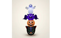 Illuminated Stacked Halloween Inflatable Lighted Inflatable Ghost Giant Black Cat with Pumpkin Easy to Use for Homeowners