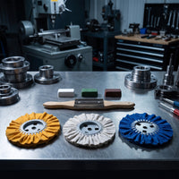 3 Pieces Cloth Polishing Wheel Rotary Polishing Wheel with Buffing Agent Coarse Tool Set for Woodworkers, Workshop