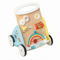Wooden Baby Push Stroller Develops Movement Skills Toddler Learning Vehicle