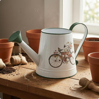 Metal Watering Can Long Spout Curved Handle Watering Can Gold Trim