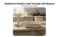 Rectangular Woven Platter Rustic and design Serving Basket Lightweight for Home Cooks