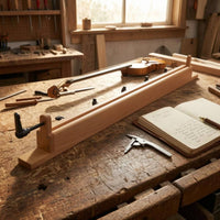 Hand-Crank Clamp Natural Wood Finish Shop Equipment Rectangular Body