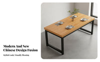 Dining Table and Chair Set Rectangular Kitchen Table Space Saving Dining Set Sturdy Metal Legs Easy Install Suitable for Families Homeowners Cafe Holiday Dinners