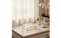 Transparent Jewelry Box with Glass Panels Clear Geometric Display Box Modern Jewelry Display Case Elegant for Dresser