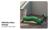 High Pressure Capable Coiled Garden Hose Easy Storage Coil Garden Hose Self-Retracting Gardening Equipment Kink-Resistant for Gardeners, Car Owners, Homeowners, Outdoor Cleaning, Yard, Patio