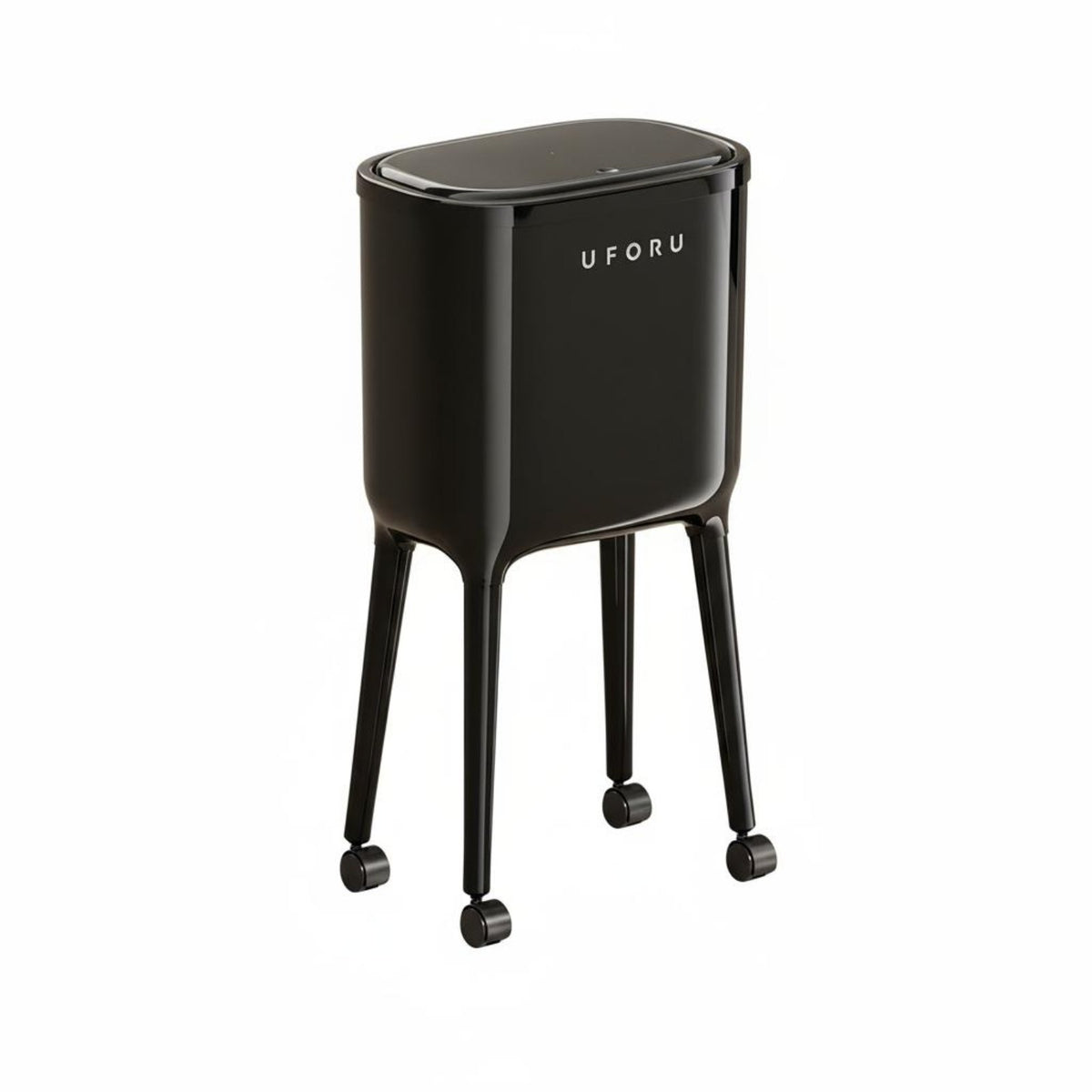 Trash Can with Wheels Large Capacity Press Top Garbage Can Rolling Kitchen Garbage Bin No-Bend Design Slim Kitchen Waste Basket