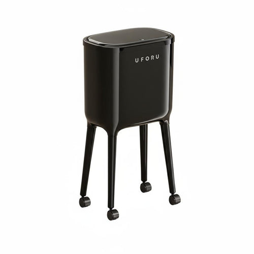 Trash Can with Wheels Large Capacity Press Top Garbage Can Rolling Kitchen Garbage Bin No-Bend Design Slim Kitchen Waste Basket
