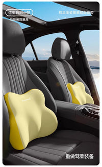 New Car Headrest and Lumbar Support Set with Two-Tone Design
