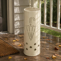 Draining Umbrella Stand Cylindrical Metal Umbrella Stand Uncovered Top